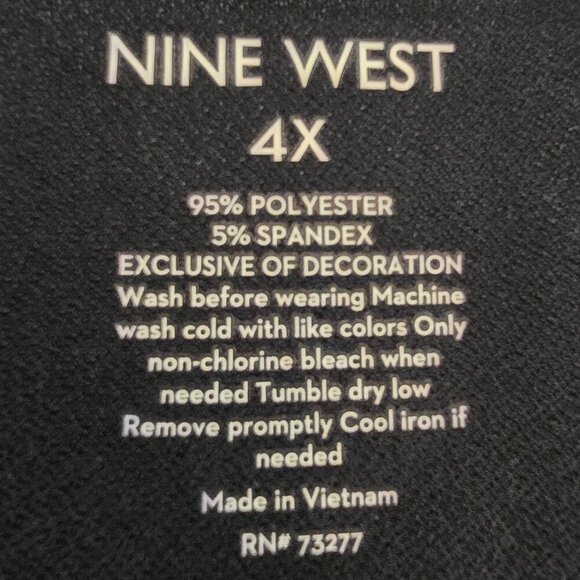 Nine West Black V Neck Long Sleeve Stretch Wrap Dress - Picture 4 of 7